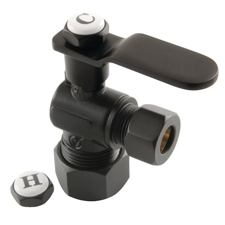Kingston Brass KL5330MB 5/8" x 3/8" O.D. Comp Angle Stop Valve, Matte Black KL5330MB